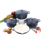 Custom Logo 4-Piece Classic Design Enamel Casserole Set Iron Pot Dutch Oven for Home Kitchen Cooking Made of Durable Metal l'atelier des ustensiles