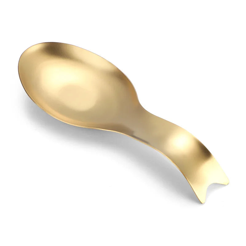 Hot Selling Dishwasher Safe Fish Shape Stainless Steel Utensil Spoon Rest Metal Spoon Holder for Stove Top l'atelier des ustensiles