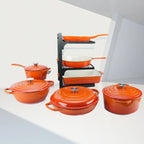 Custom Kitchen Minimalist Enameled Cast Iron Pots Pans  Induction Dutch Oven Casserole Fry Pan Oven Set l'atelier des ustensiles