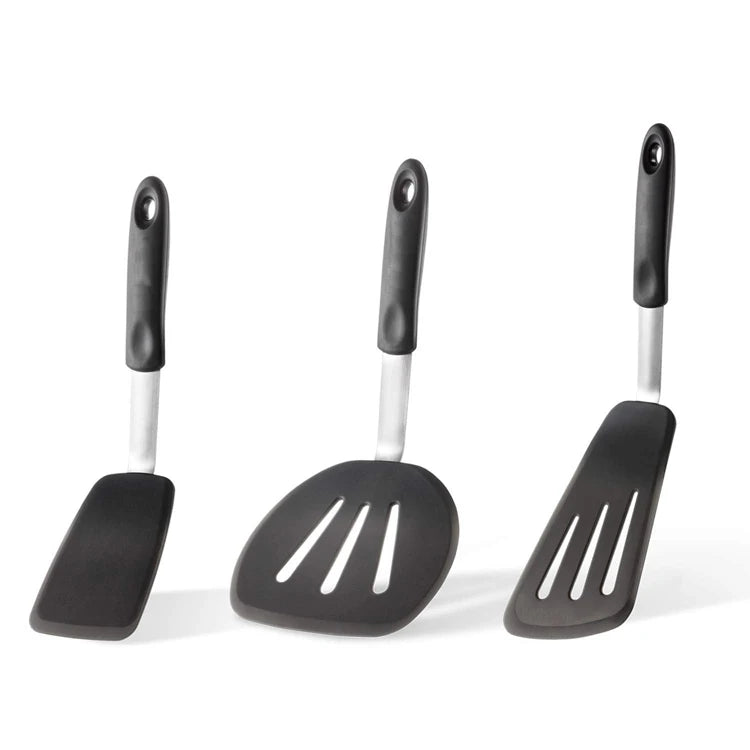 Best Heat Resistant 4 Piece Silicone Cooking Utensil Pancake Slotted Turner Spatula Set l'atelier des ustensiles