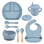 Eco-Friendly Food Grade Silicone Dinnerware and Utensil Set for Baby Training Eating Modern Homeware Tableware l'atelier des ustensiles