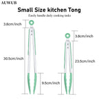 9+12 Inch Silicone Food Tong Stainless Steel Silicone Non-slip Cooking Clip Clamp BBQ Salad Tools Cooking Kitchen Accessories l'atelier des ustensiles