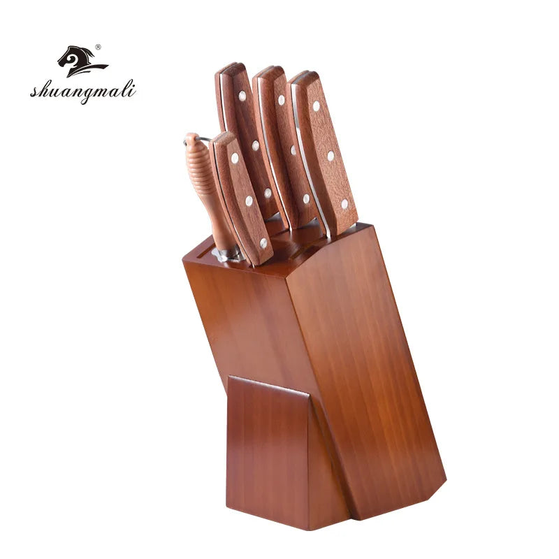 Latest Design Ultra Sharp Pakka Wood Knife Set 6 Pcs Professional Kitchen Chef Knife Set With Block l'atelier des ustensiles