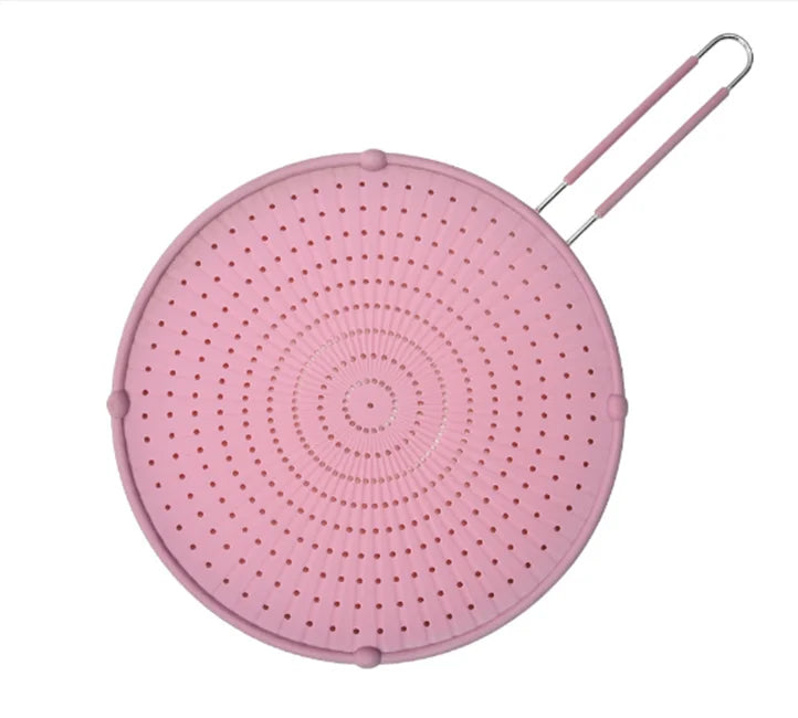 Cooking Heat Resisting Handle Frying Pan Lid Water Filter Net Silicone Splatter Screen Anti Oil Splatter Oil Splash Guard l'atelier des ustensiles
