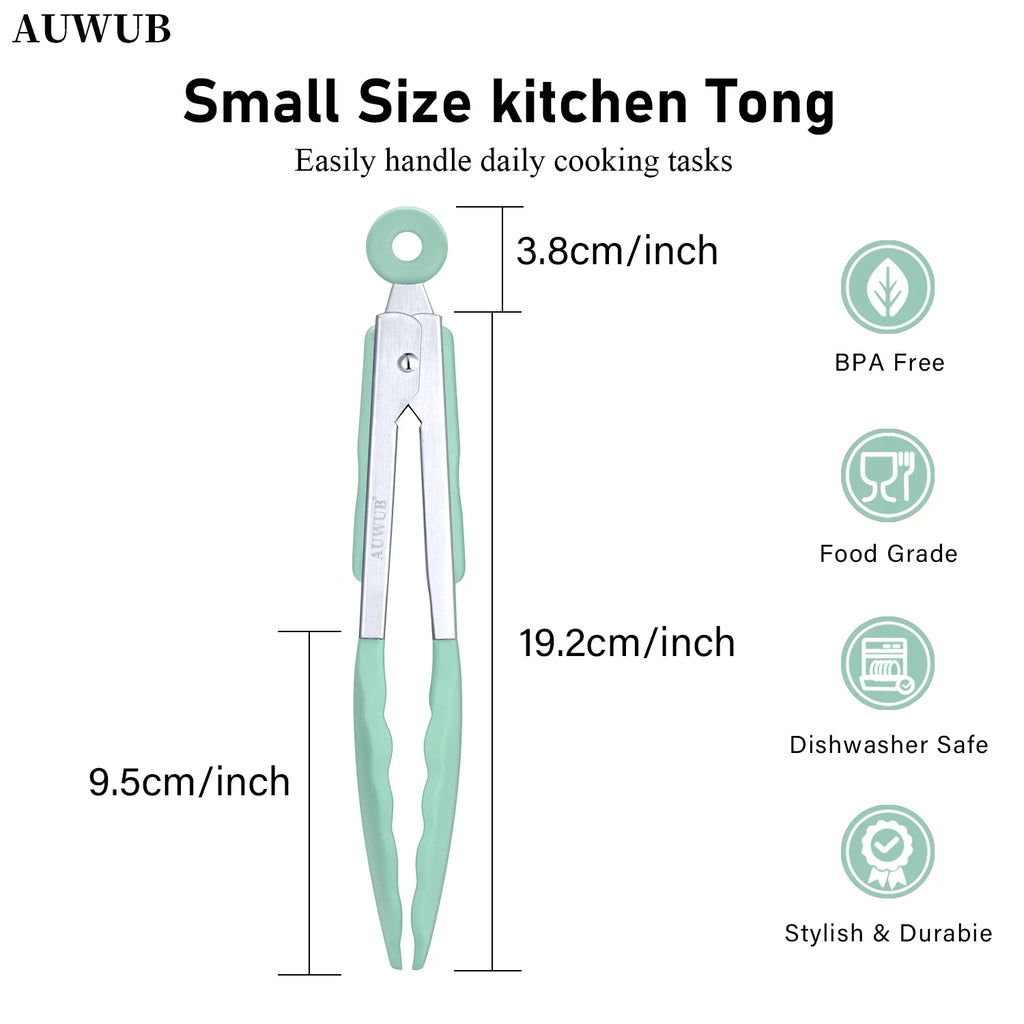 Top Trending 7 Inch Stainless Steel Cooking Tongs with Silicone Tips Non-Slip Food Utensils for Locking and Cooking l'atelier des ustensiles