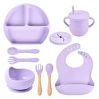 Eco-Friendly Food Grade Silicone Dinnerware and Utensil Set for Baby Training Eating Modern Homeware Tableware l'atelier des ustensiles
