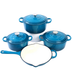 Custom Logo 4-Piece Classic Design Enamel Casserole Set Iron Pot Dutch Oven for Home Kitchen Cooking Made of Durable Metal l'atelier des ustensiles