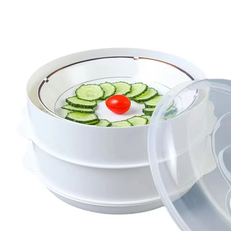 New Microwave Oven Steamer Office Meals Steamed Bread Heating Plastic Steamer with Cover M Steamer Kitchen Utensils l'atelier des ustensiles