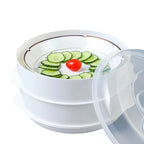 New Microwave Oven Steamer Office Meals Steamed Bread Heating Plastic Steamer with Cover M Steamer Kitchen Utensils l'atelier des ustensiles