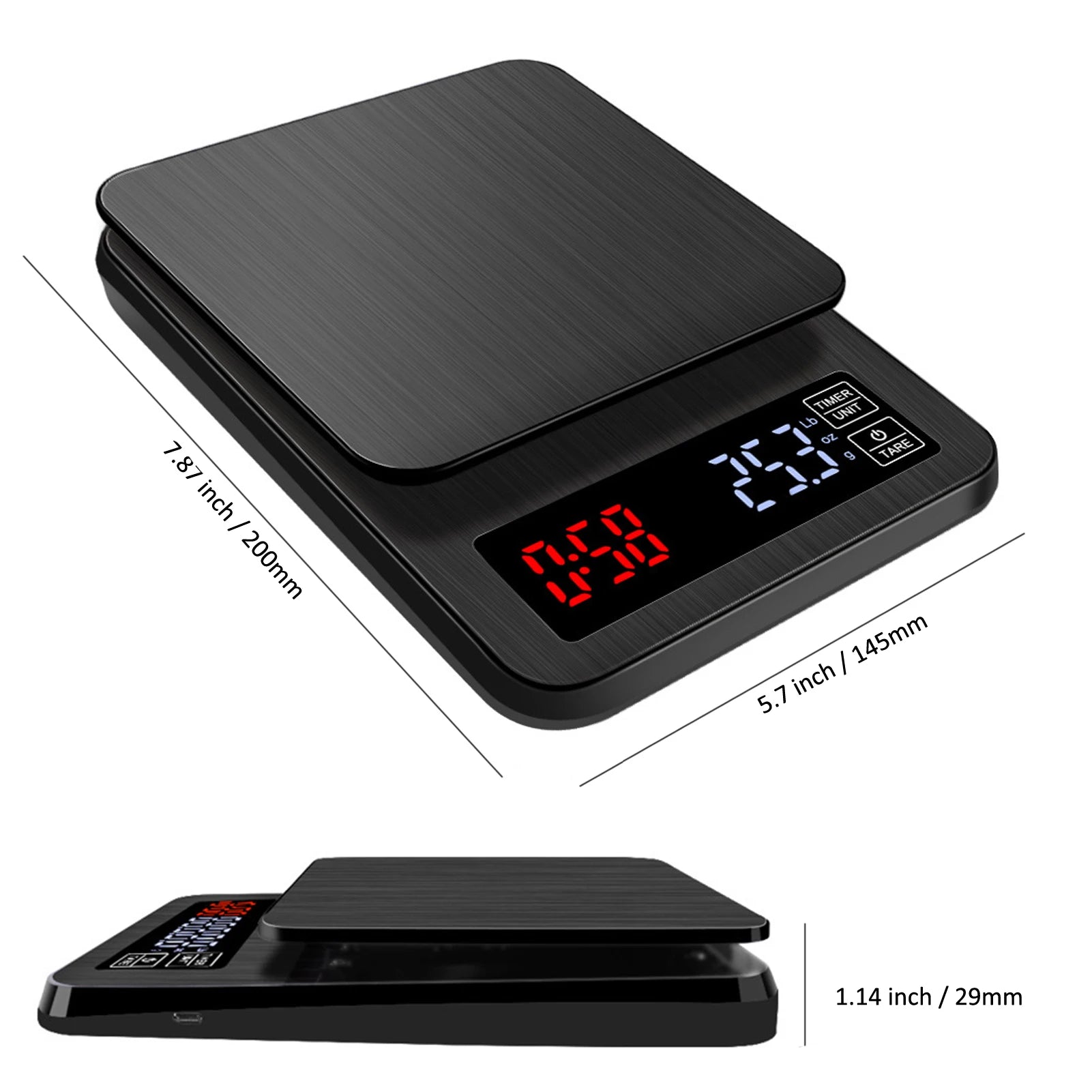 Mini 5000G Smart Food Scale Stainless Steel ABS Utensils Mini Coffee Kitchen Weighing Scale l'atelier des ustensiles