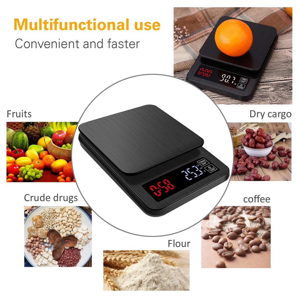Mini 5000G Smart Food Scale Stainless Steel ABS Utensils Mini Coffee Kitchen Weighing Scale l'atelier des ustensiles