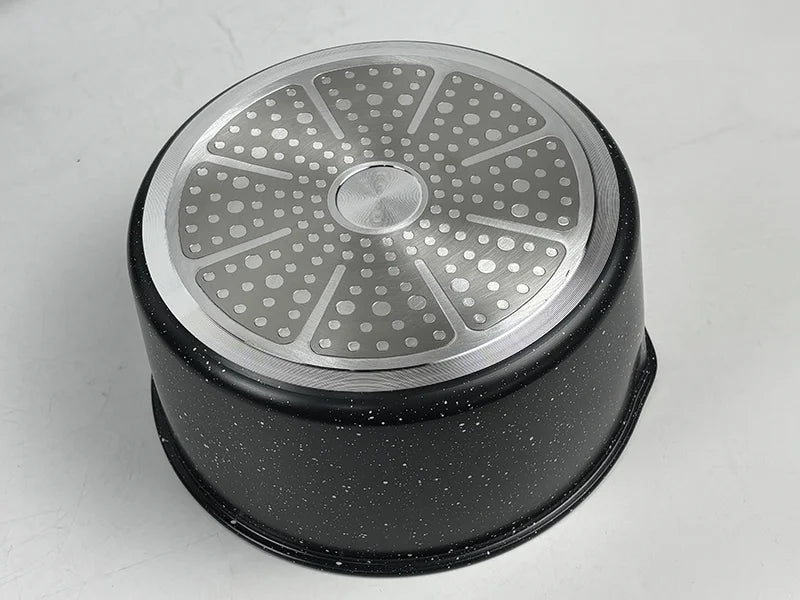 Hot Selling 15pcs Black/White Non-Stick Aluminum Cookware Set Modern Design Induction Pans Glass Pots Sustainable Cooking Food l'atelier des ustensiles