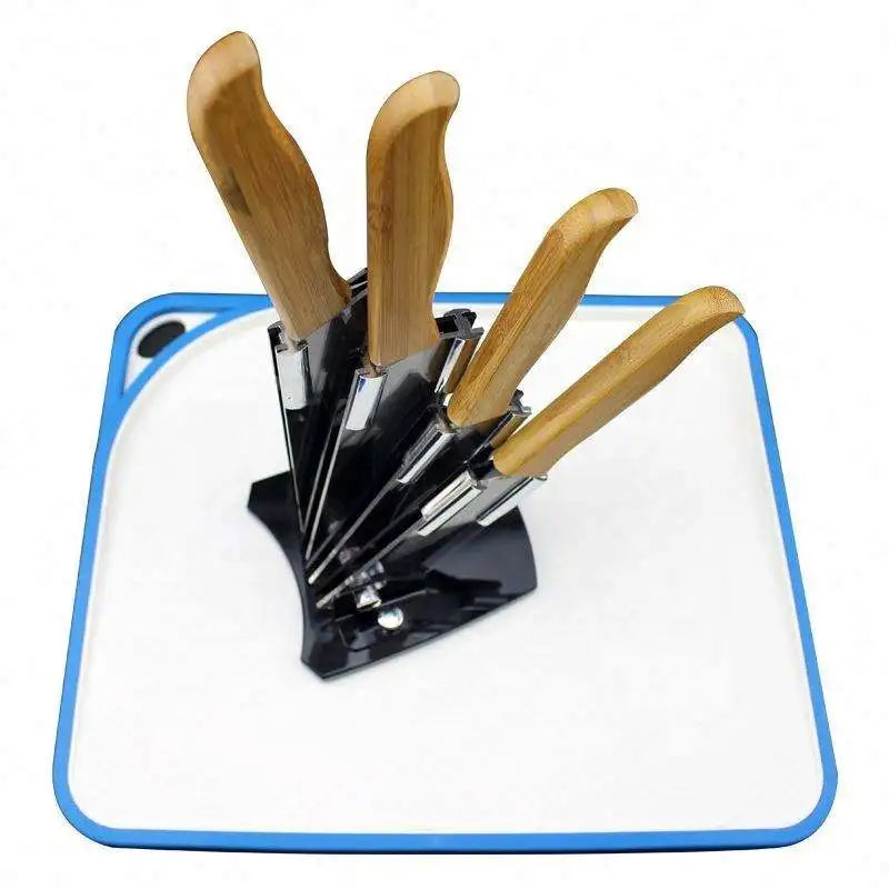 4Pcs Eco-Friendly Stainless Steel Sharp Kitchen Modern Knife Set Wooden Handle Holder Customizable Logo UNIVERSEA Brand Good l'atelier des ustensiles