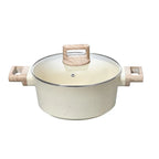 BOREINE Modern Healthy Quality Aluminum Non-Stick Cookware Set Glass Lid Wood Handle Oven Safe Durable for Home Kitchen l'atelier des ustensiles