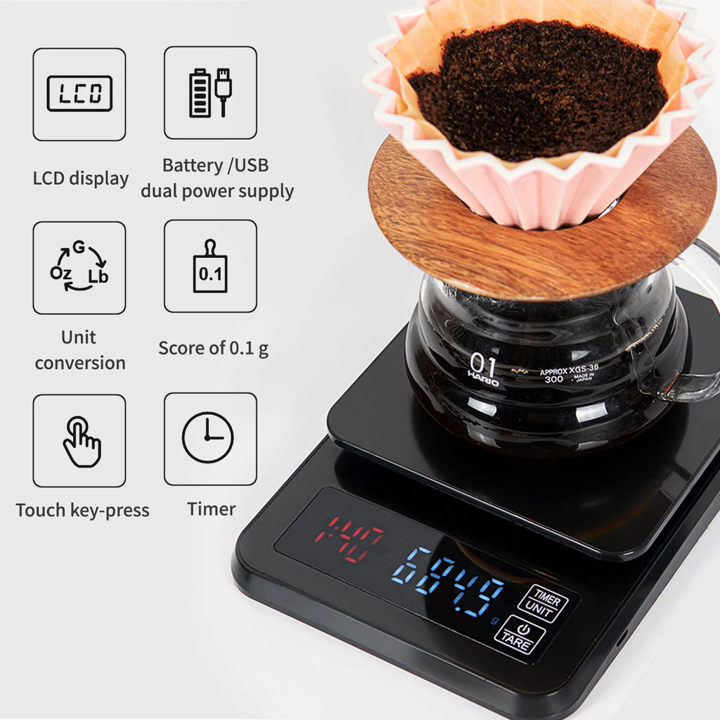 Mini 5000G Smart Food Scale Stainless Steel ABS Utensils Mini Coffee Kitchen Weighing Scale l'atelier des ustensiles