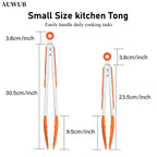 9+12 Inch Silicone Food Tong Stainless Steel Silicone Non-slip Cooking Clip Clamp BBQ Salad Tools Cooking Kitchen Accessories l'atelier des ustensiles