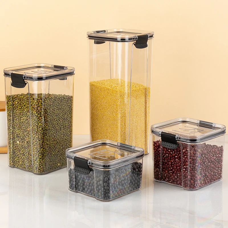 2024 Wholesale Transparent Sealed Air Tight PET Food Storage Tank for Kitchen and Home Use l'atelier des ustensiles