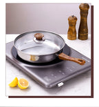 12-Piece Silver Stainless Steel Cookware Sets Wood Grain Handle Kettle Pot Combination Stockpot Frying Pan High Mirror Polish l'atelier des ustensiles