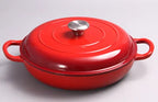Beyond Classic Design Cast Iron Casserole Dish Enamel Coated Shallow Sea with Durable Metal Construction l'atelier des ustensiles