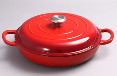 Beyond Classic Design Cast Iron Casserole Dish Enamel Coated Shallow Sea with Durable Metal Construction l'atelier des ustensiles