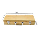 Wood Handle BBQ Tools Kit Set Barbecue Grilling Accessories Utensils Portable Bamboo Carrying Box Case for Outdoor Camping l'atelier des ustensiles