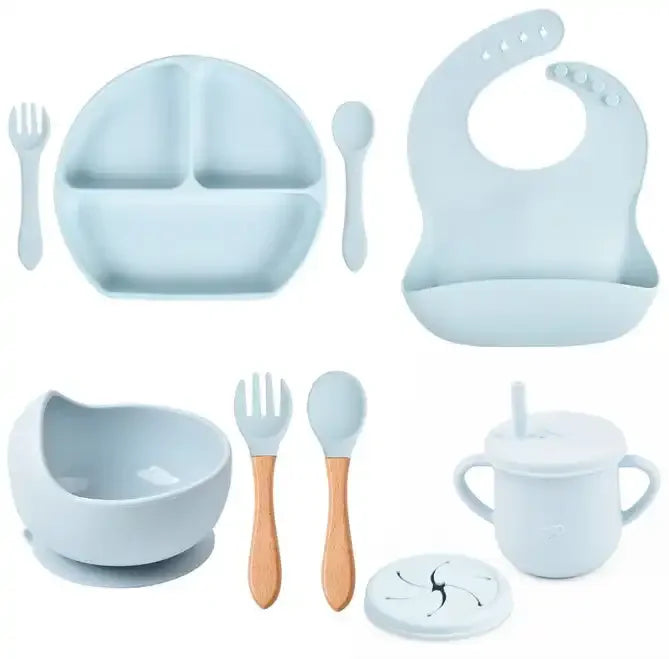 Eco-Friendly Food Grade Silicone Dinnerware and Utensil Set for Baby Training Eating Modern Homeware Tableware l'atelier des ustensiles