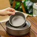 Camping Dinnerware Set Pure Titanium Frying Pan for Hiking Set of Cookware Portable Folding Pot l'atelier des ustensiles
