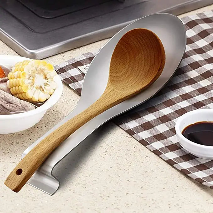 Hot Selling Dishwasher Safe Fish Shape Stainless Steel Utensil Spoon Rest Metal Spoon Holder for Stove Top l'atelier des ustensiles