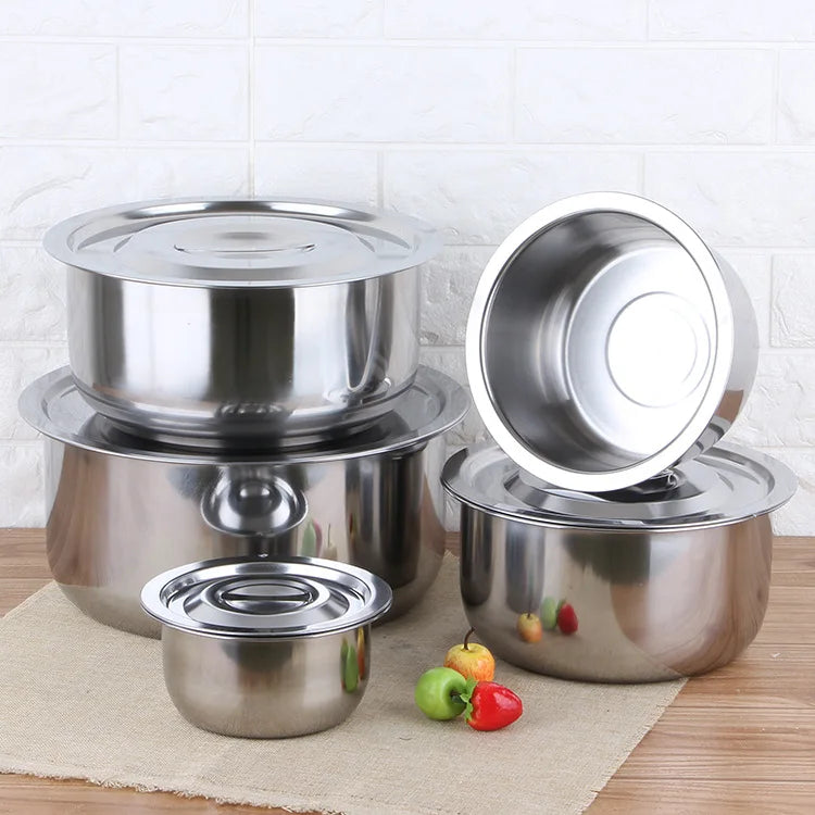 Factory Direct Sale Classic Design 5 PCS Stainless Steel Soup Pot Cookware Sets Silver Pots Kitchen l'atelier des ustensiles