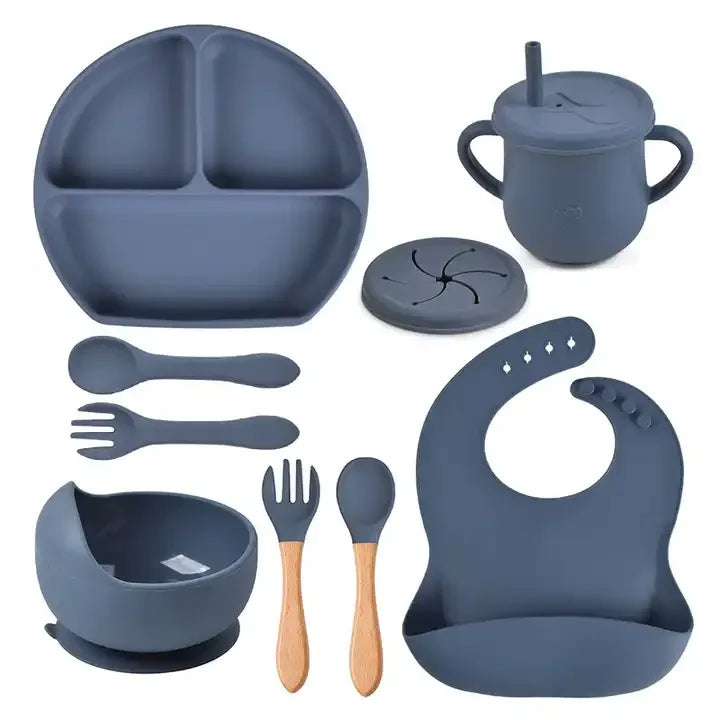 Eco-Friendly Food Grade Silicone Dinnerware and Utensil Set for Baby Training Eating Modern Homeware Tableware l'atelier des ustensiles