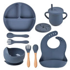 Eco-Friendly Food Grade Silicone Dinnerware and Utensil Set for Baby Training Eating Modern Homeware Tableware l'atelier des ustensiles
