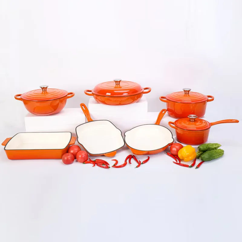 Custom Logo 4-Piece Classic Design Enamel Casserole Set Iron Pot Dutch Oven for Home Kitchen Cooking Made of Durable Metal l'atelier des ustensiles