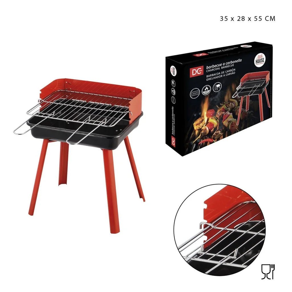 Compact rectangular charcoal barbecue 35x28x55 cm - Kitchen utensils l'atelier des ustensiles