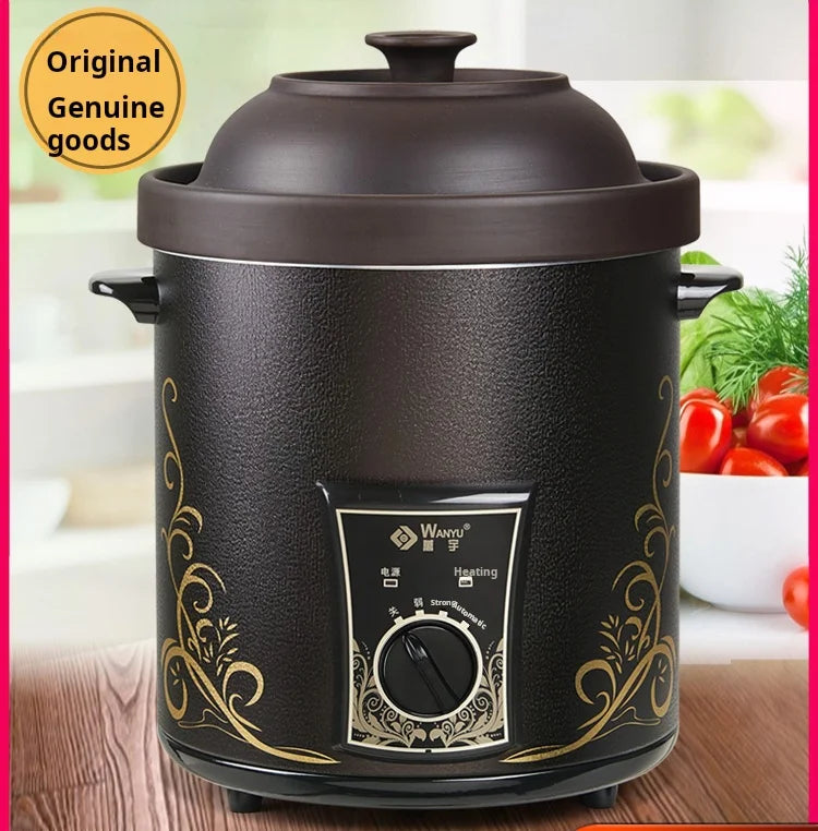 8L 10L Casserole Red Pottery Electric Casserole Pot Commercial Porridge Soup Pot Household Smart Stew Pot l'atelier des ustensiles