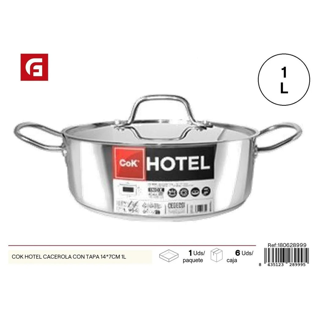 14x7cm 1L Saucepan with Lid - Kitchen Utensils l'atelier des ustensiles