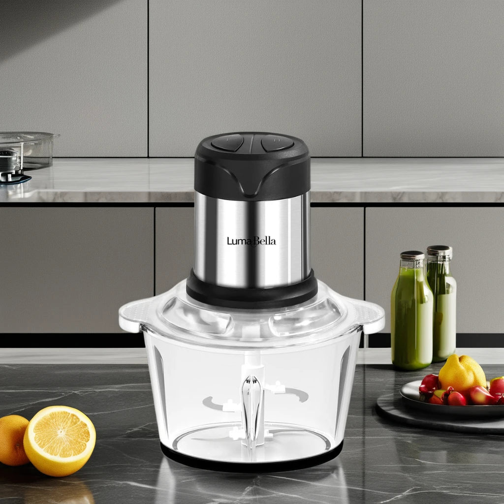 Lumabella 2L High Quality Electric Food Processor Personal Multi-Function Glass CHOPPER Multi-Purpose Blender l'atelier des ustensiles