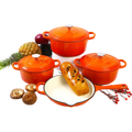 Custom Logo 4-Piece Classic Design Enamel Casserole Set Iron Pot Dutch Oven for Home Kitchen Cooking Made of Durable Metal l'atelier des ustensiles
