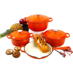 Custom Logo 4-Piece Classic Design Enamel Casserole Set Iron Pot Dutch Oven for Home Kitchen Cooking Made of Durable Metal l'atelier des ustensiles