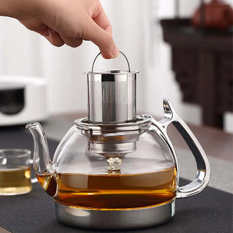 Théière en Verre à Degré de Chaleur, Cuisinière à Induction, Four Électromagnétique, Pot à Filtre Multifonctionnel, Cuisinière à Gaz, Bouilloire, Service à Thé l'atelier des ustensiles
