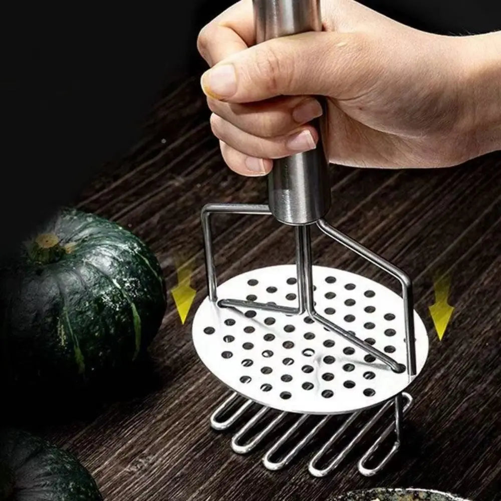 Écrase-pommes de terre manuel double couche en acier inoxydable, à pression ondulée, avec poignées robustes, pour pommes de terre molles l'atelier des ustensiles
