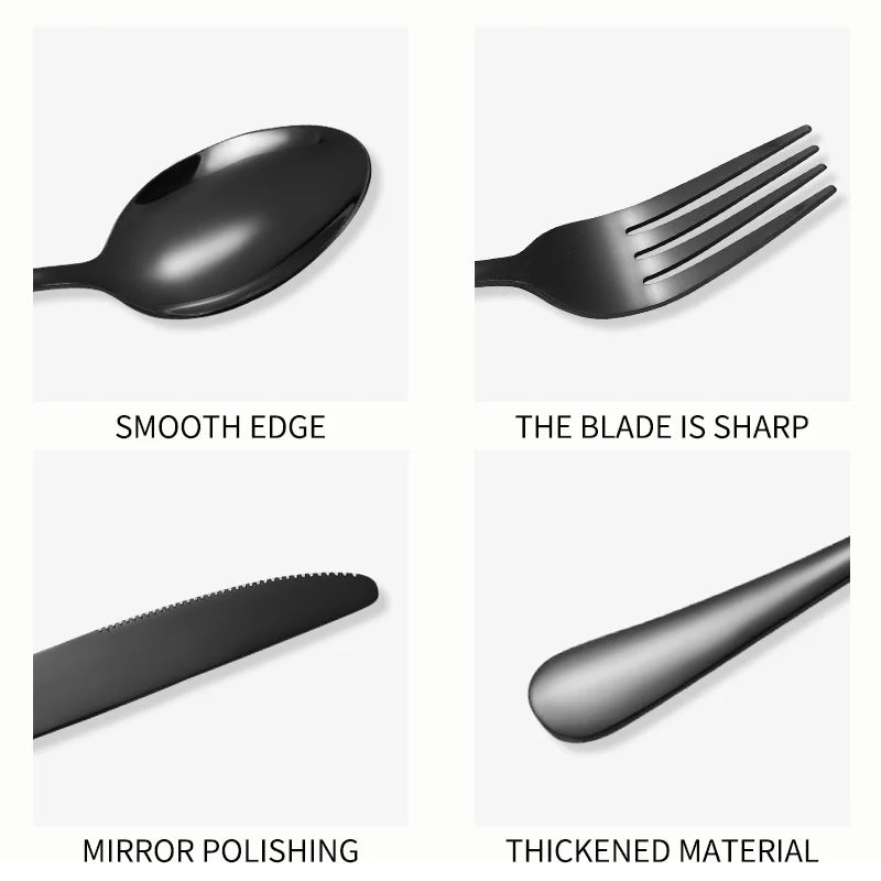Ensemble de couverts en acier inoxydable de 30 pièces, couverts argentés de luxe pour la maison, cuillère à dessert, fournitures de cuisine. l'atelier des ustensiles