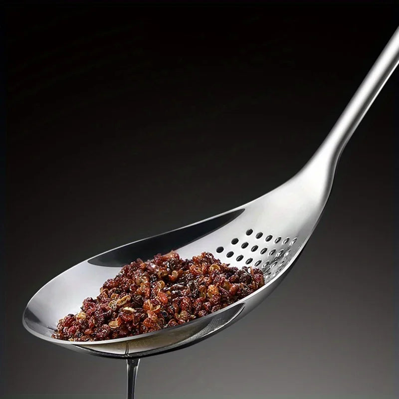 Grande cuillère d'écumoire de passoire en acier inoxydable Durable, cuillère de passoire de nourriture robuste pour frire et cuisine, ustensiles de cuisine 1 pièce l'atelier des ustensiles