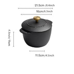 Casserole à riz en fonte, cuiseur à riz de 16cm, four hollandais noir, marmite à ragoût Applicable à la cuisson du riz et des ustensiles de cuisine de 1.5 litres l'atelier des ustensiles