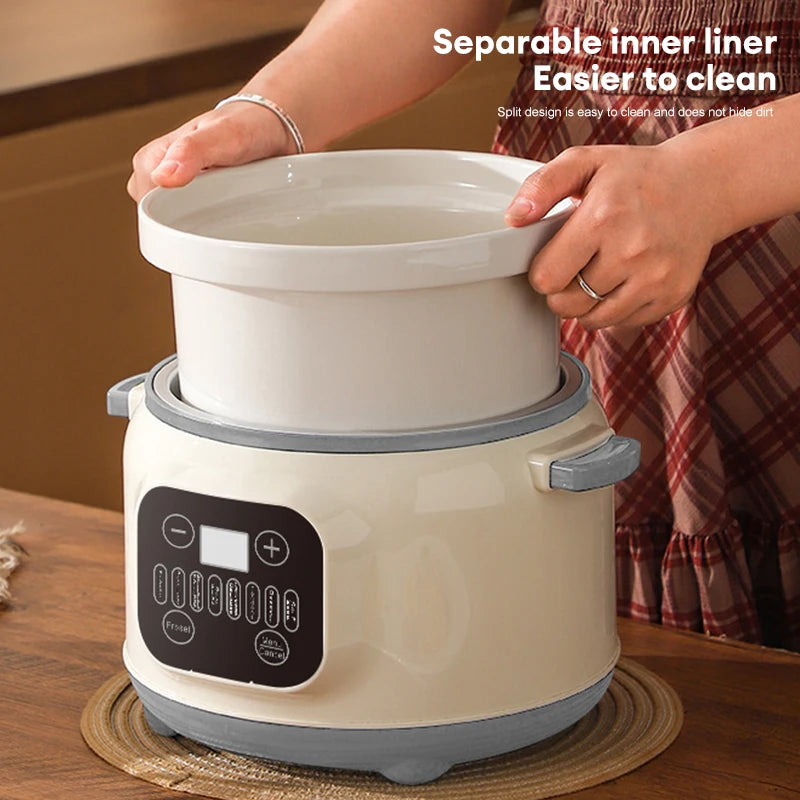 Marmite électrique multifonctionnelle de 3,8 l, mijoteuse, Pot intérieur en céramique, multi-cuiseur pour soupe, bouillie, Casserole, cuisine domestique l'atelier des ustensiles