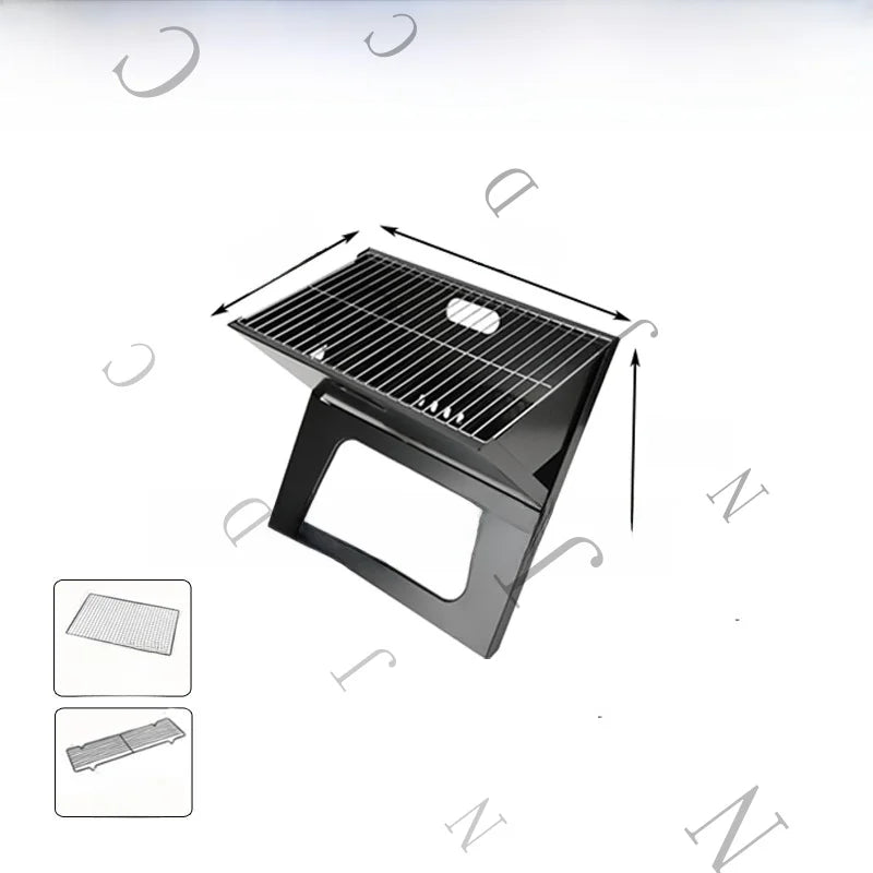 Barbecue épais pliable en X, Portable, en acier inoxydable, au carbone, pour Camping pique-nique l'atelier des ustensiles