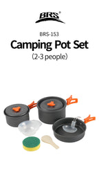 BRS 1 ensemble d'ustensiles de cuisine de Camping en plein air Portable en aluminium ensemble de cuisine casseroles plats melon équipement de cuisine équipement pour la cuisine pique-nique l'atelier des ustensiles
