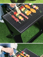 Barbecue épais pliable en X, Portable, en acier inoxydable, au carbone, pour Camping pique-nique l'atelier des ustensiles