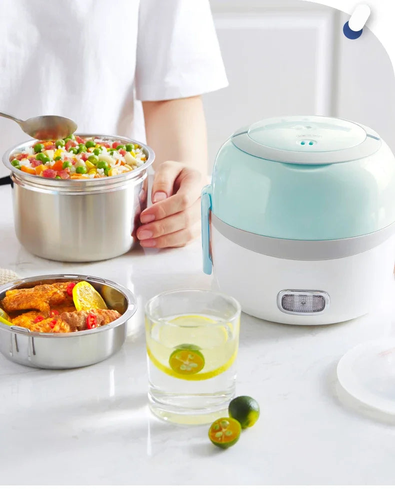 Cuiseur à riz électrique portable automatique, boîte chauffante pour le déjeuner à la maison, marmite à vapeur, multi-cuiseur, 220V l'atelier des ustensiles