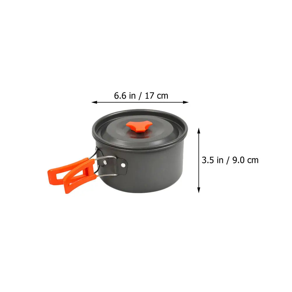 1 ensemble d'ustensiles de cuisine portables pour le camping, pour 2-3 personnes, en alliage d'aluminium, casserole, bouilloire, cuisine en plein air, randonnée, pique-nique, barbecue, escalade l'atelier des ustensiles