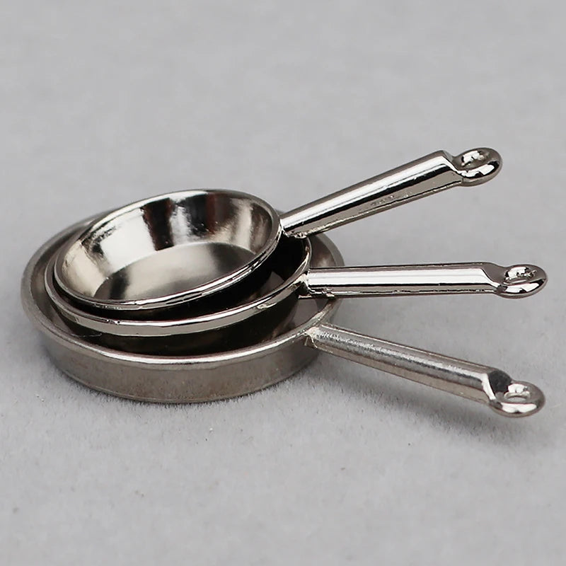 1 ensemble 1:12 maison de poupée Miniature poêle Casserole métal ustensiles de cuisine cuisine modèle décor jouet maison de poupée accessoires l'atelier des ustensiles